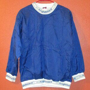 Angleboard Action Sport Vintage 1980s Men Medium Blue Green White Nylon Pullover